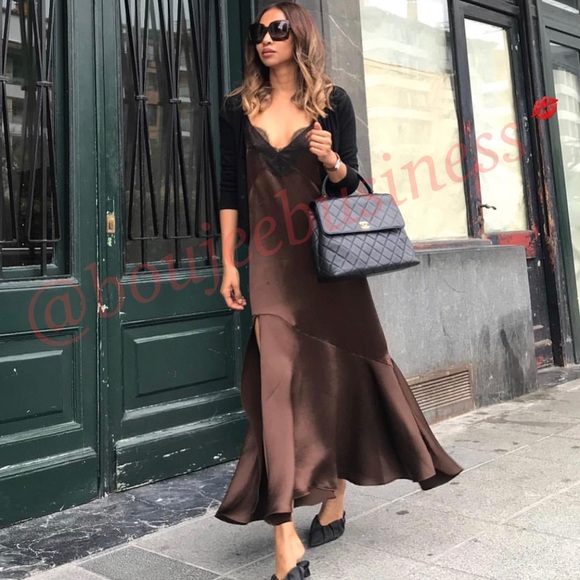 ZARA Lingerie Style Satin Dress - Picture 6 of 8